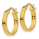 14k Yellow Gold 13/16" Small Diamond-Cut Edge Polished Hoop Earrings