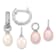 Rhodium Over Sterling Silver  7-8mm White/Pink FWC Pearl Cubic Zirconia
Changeable Earring