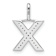 14K White Gold Diamond Lower Case Letter X Initial Pendant