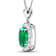2.50ctw 14K White Gold Zambian Emerald and White Diamond Pendant with 18
inch Cable Chain