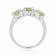 Peridot and Moissanite Sterling Silver 3-Stone Ring