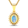 1.05ctw 14K Yellow Gold Oval Aquamarine and White Diamond Pendant with
18 inch Cable Chain