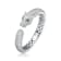Emerald Color CZ Panther Hinged Cuff Bracelet In Sterling Silver