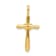 14K Yellow Gold Diamond Cross with Heart Pendant 0.009ctw