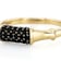 Black Spinel Bamboo Ring In 18K Gold Over Sterling Silver