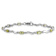 Rhodium Over 10k White Gold Fancy Diamond and Peridot Bracelet