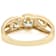 Diamond Simulant Round And Pear Three-Stone Ring In 18K Gold Over
Sterling Silver 2.24ctw