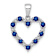Rhodium Over 14k White Gold Diamond and Sapphire Heart Pendant