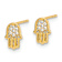 14k Yellow Gold Polished Textured Cubic Zirconia Hamsa Stud Earrings