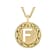 Cardano Initial F Pendant Necklace In 18K Gold Over Bronze