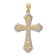 14k Two-tone Gold Polished Filigree Cross Pendant
