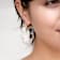 14K Yellow Gold Over Sterling Silver Flower Bamboo Acrylic Hoop Earrings