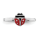 Rhodium Over Sterling Silver Polished and Enameled Ladybug Children's Ring