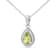 Pear Shape Peridot with Moissanite Accents Rhodium Over Sterling Silver
Pendant with Chain