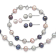 Rhodium Over Sterling Silver Multi-color Freshwater Pearl
Necklace/Bracelet/Earring Set