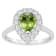 8x5mm Pear Shape Peridot And White Topaz Accents Rhodium Over Sterling
Silver Halo Ring