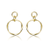 Interlocking Circle Drop Earrings In 14K Gold Over Brass