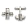 Stainless Steel Polished Fancy X Cuff Links