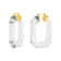 14K Yellow Gold Over Sterling Silver Acrylic Hoops in Clear