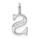 14K White Gold Diamond Letter S Initial Pendant