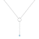 Round Blue Topaz Rhodium Over Sterling Silver Dainty Necklace