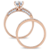 Aquamarine and Diamond 10K Rose Gold Bridal Ring Set 1.04ctw