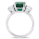 Lab Created Emerald and Lab Created White Sapphire 10k White Gold Ring 4.02ctw