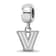 Sterling Silver Rhodium-plated LogoArt Villanova University XS Dangle Bead