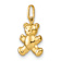 14k Yellow Gold Polished 3D Reversible Puffed Teddy Bear Pendant