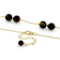 Tiger Eye Round Station Necklace In 18K Gold Over Sterling Silver 7.5-8.5mm