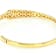 Polished CZ Round And Pear Bangle Bracelet In 18K Gold Over Sterling Silver
