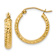 14k Yellow Gold Diamond-Cut 11/16" Hoop Earrings