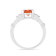 Peach Orange  Lab Created Padparadscha Five Stone Ring   Rhodium Over
Sterling Silver Orange Ring