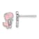 Rhodium Over Sterling Silver Pink Cubic Zirconia and Enamel Dinosaur
Children's Post Earrings