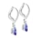14K White Gold Pear Shape Tanzanite and Diamond Earrings 2.88ctw