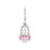 Pink Cubic Zirconia Platineve Over Sterling Silver  Baby Girl Boot Charm 0.53ctw