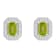 6x4mm Emerald Cut Peridot 1/5 ctw Diamond Rhodium Over Sterling Silver
Halo Stud Earrings