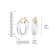 14K Yellow Gold Over Sterling Silver Flat Oval Acrylic Hoops in Blue
