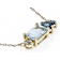 Aquamarine, Blue Topaz And Blue Diamond Necklace In Solid 14K Yellow
Gold 18 Inch 1.08ctw