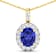 2.50ctw 14K Yellow Gold Tanzanite and White Diamond Pendant with 18 inch
Cable Chain