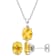 Oval Citrine Pendant And Earrings Set In Sterling Silver 4.95ctw