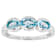 Sky Blue Topaz Three-Stone Ring In Platinum Over Sterling Silver