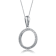 CZ Circle Pendant Necklace In Rhodium Over Brass