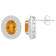 8x6mm Oval Citrine And White Topaz Accent Rhodium Over Sterling Silver
Double Halo Stud Earrings