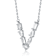Initial V Mixed Cut CZ Pendant Necklace In Sterling Silver 18 Inch