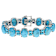 Turquoise Oval Cabochon Bracelet In Sterling Silver