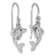 Rhodium Over Sterling Silver Polished Crystal Dolphin Dangle Earrings