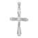 Rhodium Over 14K White Gold Polished Solid Cross Pendant