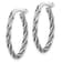 Rhodium Over Sterling Silver 2.5mm Twisted Oval Hoop Earrings