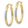 14k Yellow Gold and Rhodium Over 14k Yellow Gold Diamond-Cut 1 1/4"
Oval Hoop Earrings